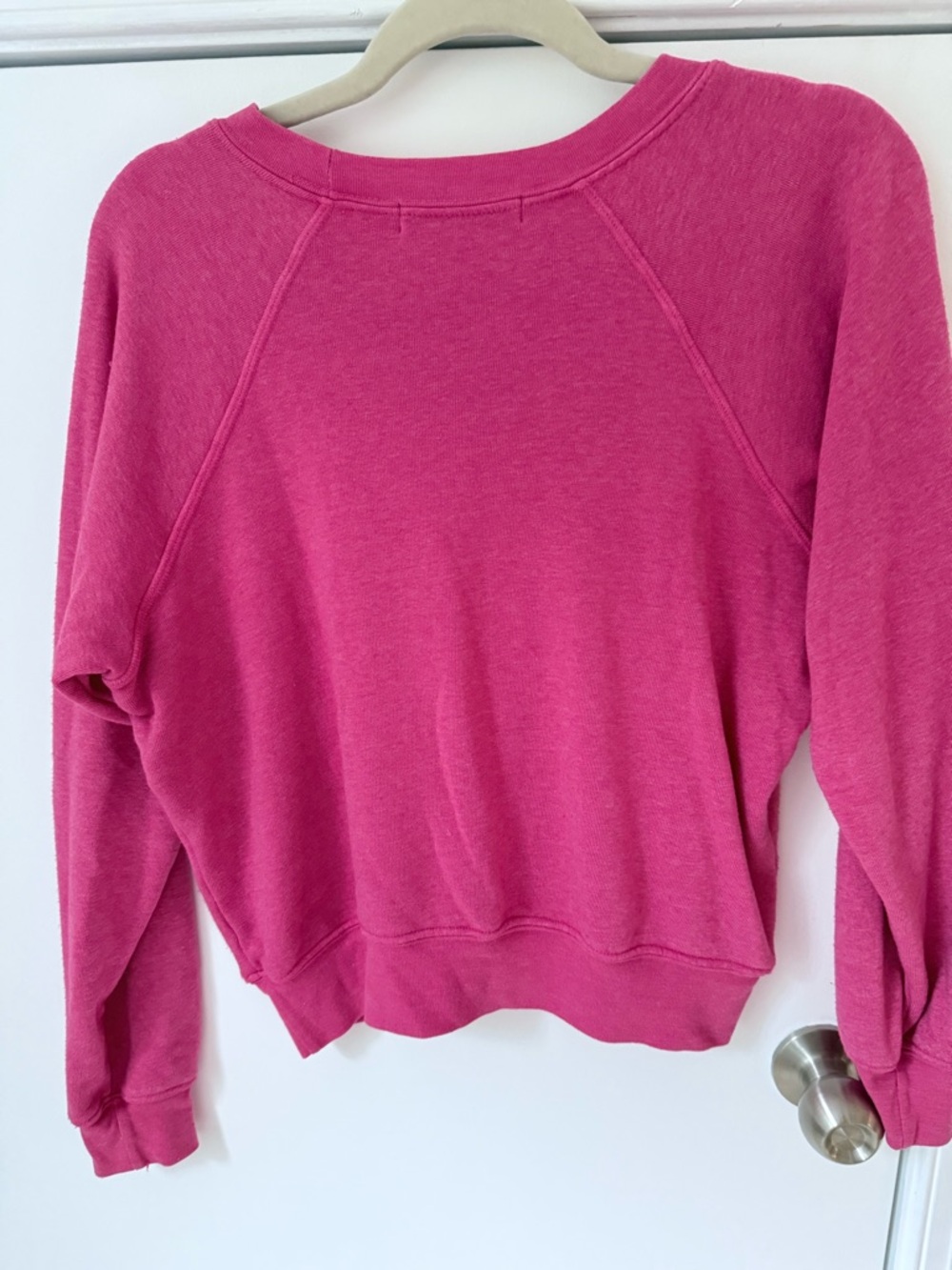 Daydreamer Nirvana Smiley Raglan Crew Pink Cosmo XS Revolve - Picture 3 of 5